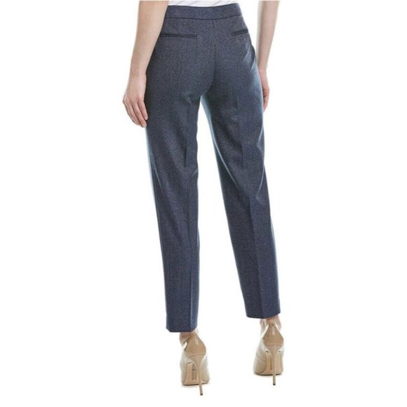 Anne Klein Women's Herringbone Slim-Leg Pants Marine Blue 6 - Picture 2 of 7